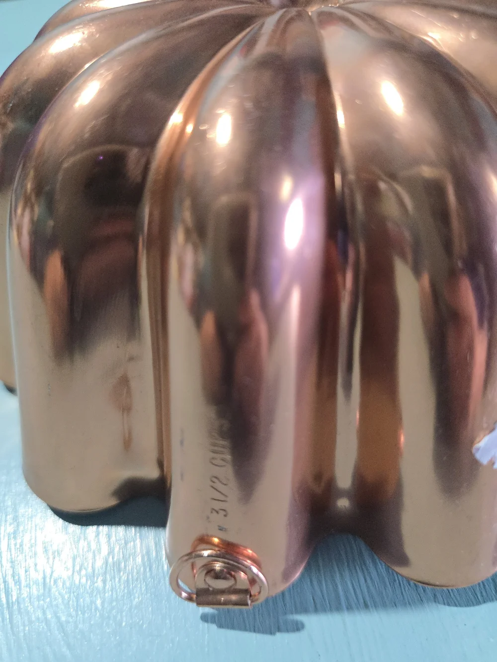 Copper-Colored Fluted Jello Pan - 3.5 Cups Vintage